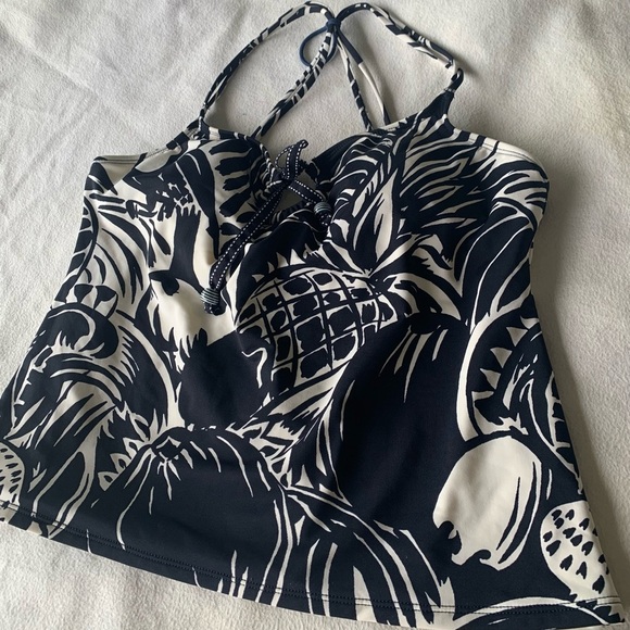 Anne Cole Womens Tropical  Coastal Palm Pineapple Printed  Tankini Top Size 16 - Picture 1 of 8